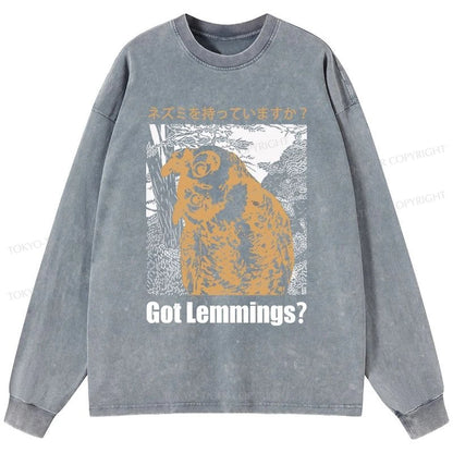 Tokyo-Tiger Do You Have Lemmings Japanese Washed Long Sleeve T-Shirt