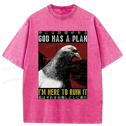 Tokyo-Tiger Pigeons That Want To Break The Plan Washed T-Shirt