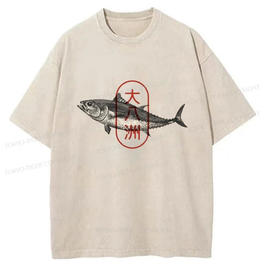 Tokyo-Tiger Oyashima Sushi Logo Washed T-Shirt