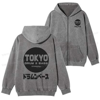 Tokyo-Tiger Tokyo DnB Japanese Washed Zip Hoodie