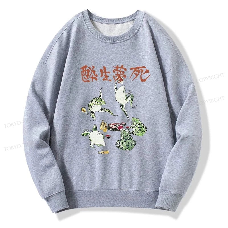 Tokyo-Tiger Japanese Frog Osake Kanji Sweatshirt