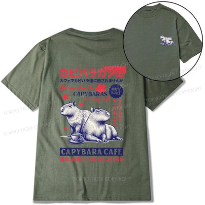 Tokyo-Tiger Tokyo Japan Capybara Cafe Front Back Classic T-Shirt