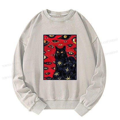 Tokyo-Tiger Mysterious Cat Washed Sweatshirt