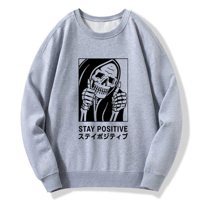 Tokyo-Tiger Stay Positive Skeleton Sweatshirt