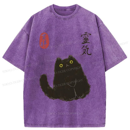 Tokyo-Tiger Black Civet Cat Washed T-Shirt