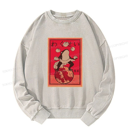 Tokyo-Tiger Wakusei Frog Funny Washed Sweatshirt