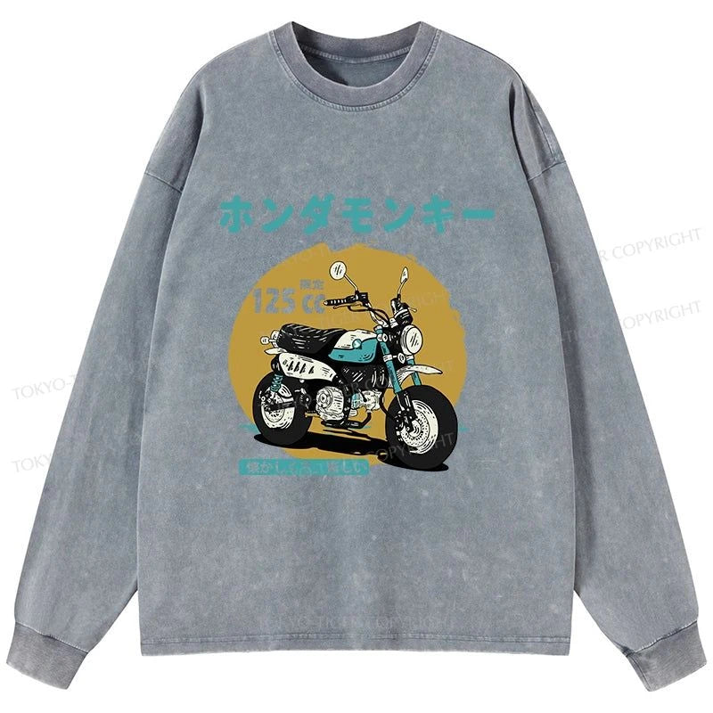 Tokyo-Tiger Honda Motorcycle Japanese Washed Long Sleeve T-Shirt