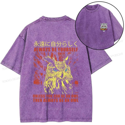 Tokyo-Tiger Always Be Yourself Japanese Front Back Washed T-Shirt