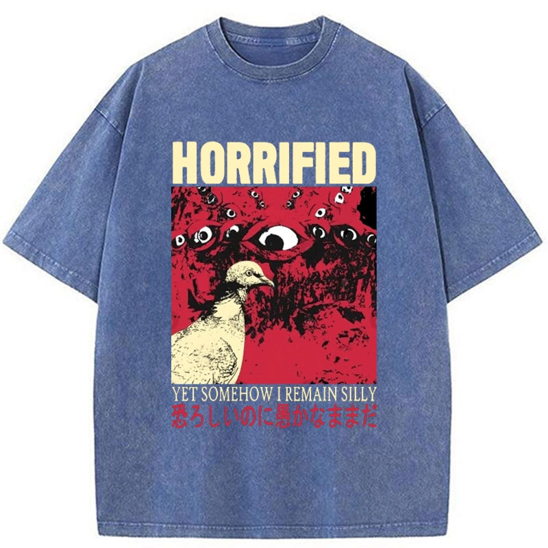 Tokyo-Tiger Horrified Pigeon Washed T-Shirt