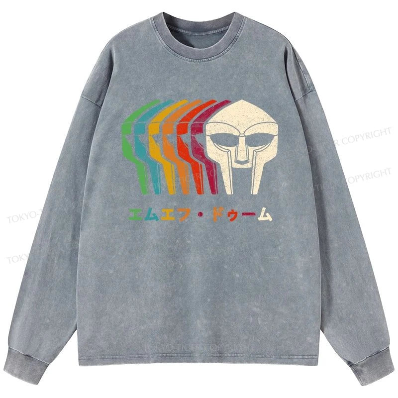 Tokyo-Tiger Retro MF Doom Washed Long Sleeve T-Shirt