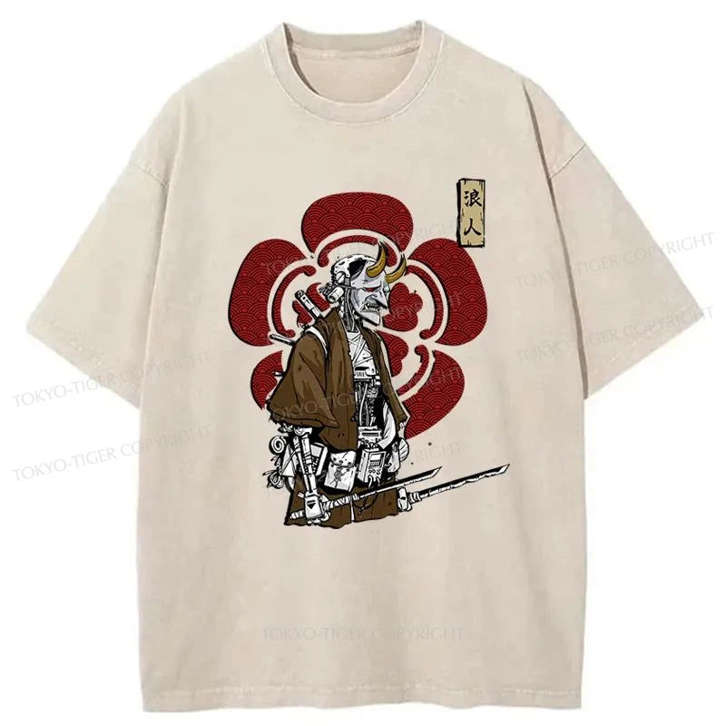 Tokyo-Tiger Japanese Ronin Washed T-Shirt