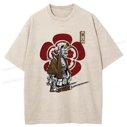 Tokyo-Tiger Japanese Ronin Washed T-Shirt