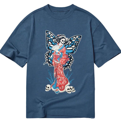Tokyo-Tiger Butterfly Geisha Skull Classic T-Shirt