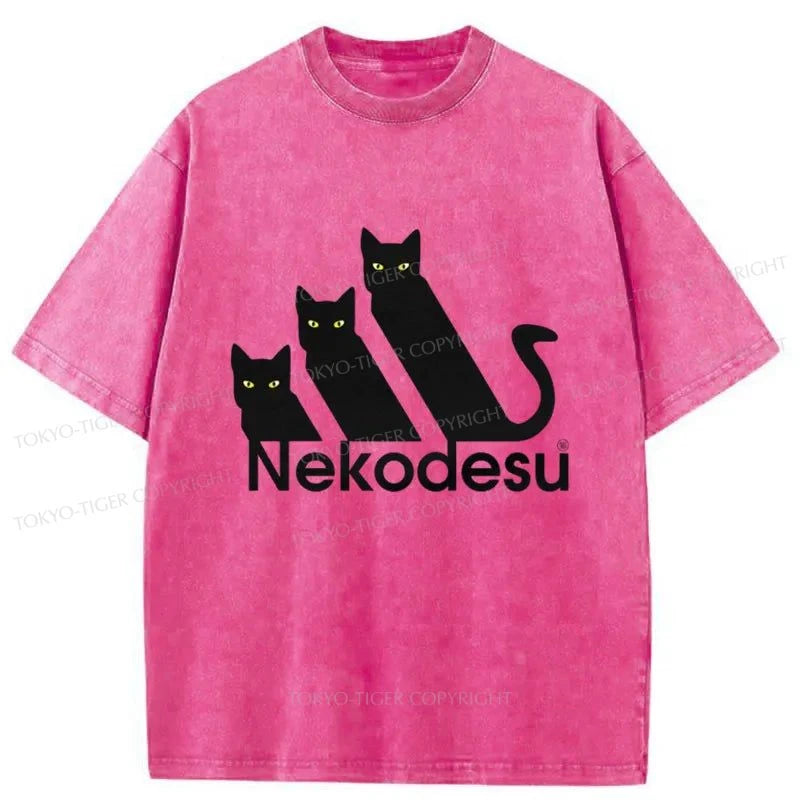 Tokyo-Tiger Nekodesu Japanese Washed T-Shirt