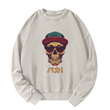 Tokyo-Tiger Fashion Skull Japanese Washed Sweatshirt