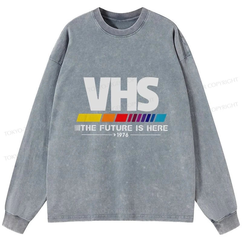 Tokyo-Tiger VHS Japanese Washed Long Sleeve T-Shirt