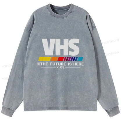 Tokyo-Tiger VHS Japanese Washed Long Sleeve T-Shirt