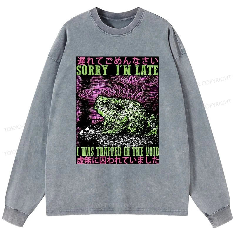 Tokyo-Tiger Frogs Trapped In The Void Washed Long Sleeve T-Shirt