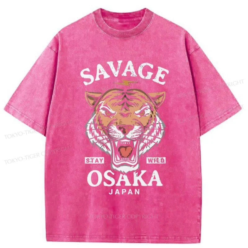 Tokyo-Tiger Savage Osaka Japan Washed T-Shirt