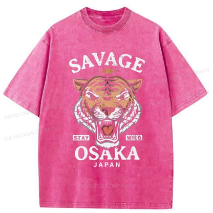 Tokyo-Tiger Savage Osaka Japan Washed T-Shirt