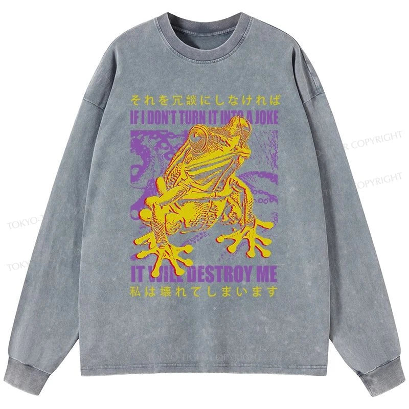 Tokyo-Tiger A Frog Prone To Emotional Breakdown Washed Long Sleeve T-Shirt