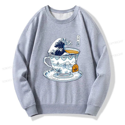 Tokyo-Tiger The Great Kanagawa Tea Wave Sweatshirt