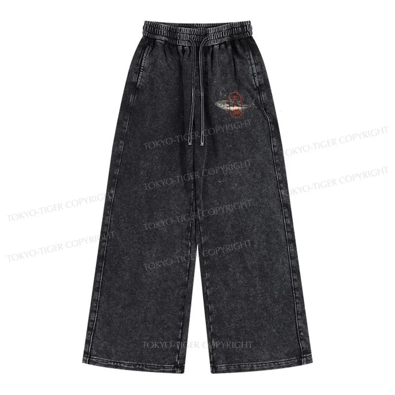 Tokyo-Tiger Oyashima Sushi Logo Washed Sweatpants