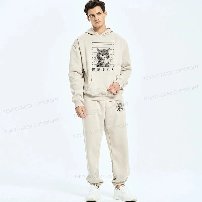 Tokyo-Tiger Cat That Was Arrested Fleece Lined Hoodie Set