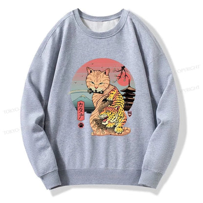 Tokyo-Tiger Katana Cat Tattoo Sweatshirt