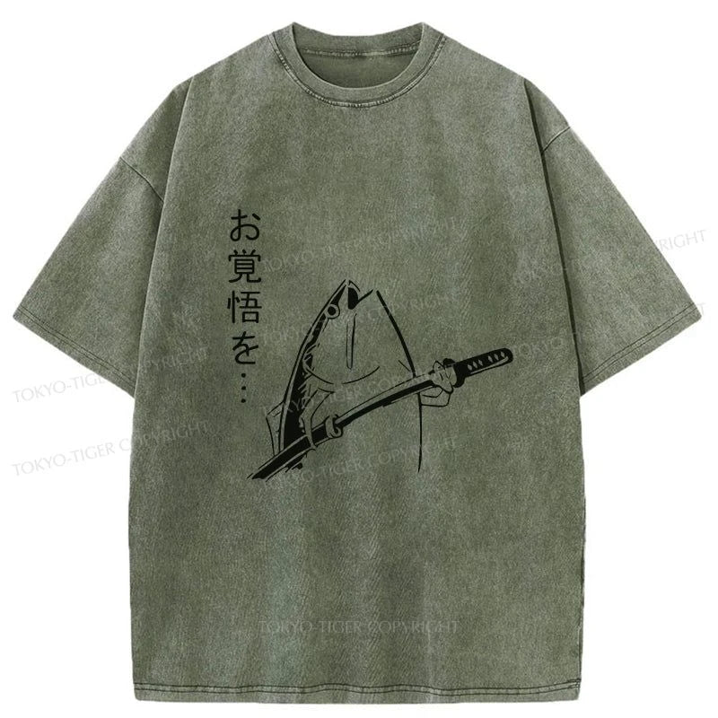 Tokyo-Tiger The Fish With The Knife Japanese Washed T-Shirt