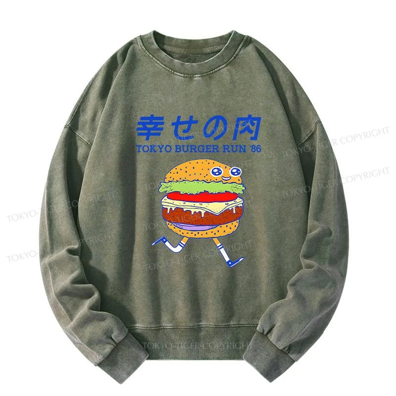 Tokyo-Tiger Tokyo Burger Run Japanese Washed Sweatshirt