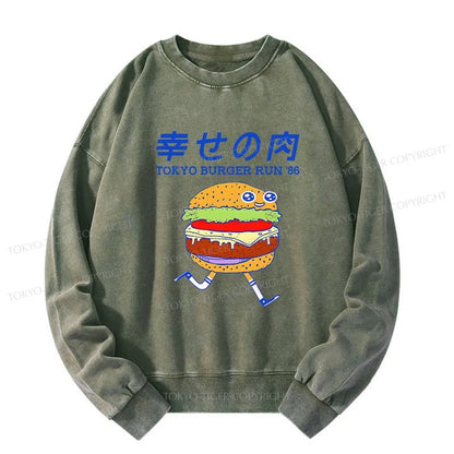 Tokyo-Tiger Tokyo Burger Run Japanese Washed Sweatshirt