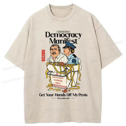 Tokyo-Tiger Democracy Manifest Washed T-Shirt