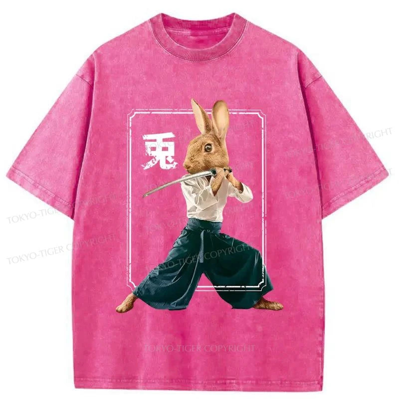 Tokyo-Tiger Japanese Rabbit Ninja Washed T-Shirt