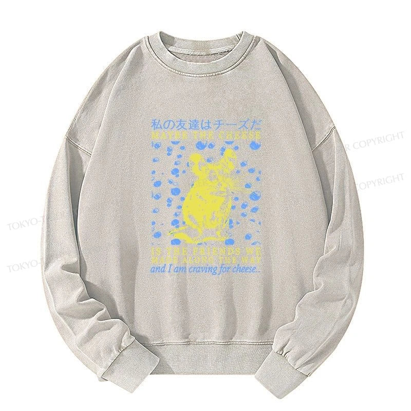 Tokyo-Tiger My Friend Is Cheese Washed Sweatshirt