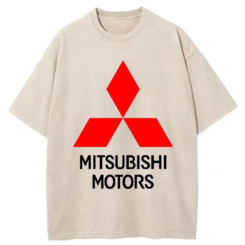 Tokyo-Tiger Mitsubishi Motors logo Japanese Washed T-Shirt