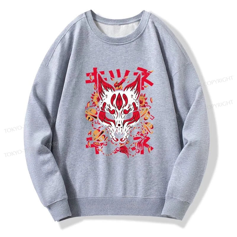 Tokyo-Tiger Japanese Kitsune Mask Sweatshirt