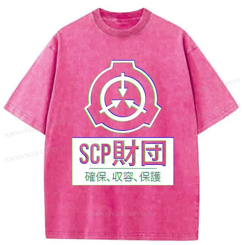 Tokyo-Tiger SCP Foundation Logo Washed T-Shirt