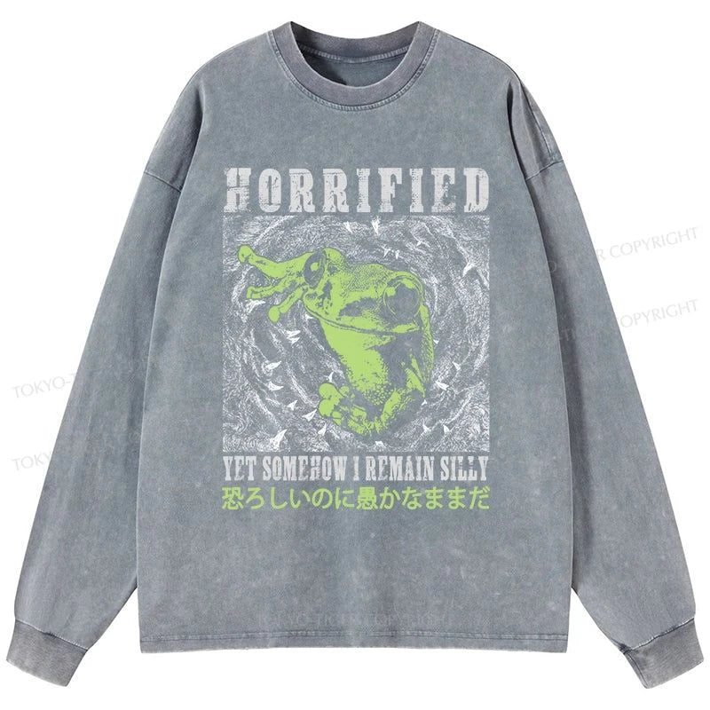 Tokyo-Tiger Silly Frog Japanese Washed Long Sleeve T-Shirt