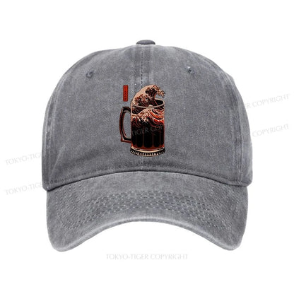 Tokyo-Tiger The Great Wave Of Beer Japanese Washed Cap