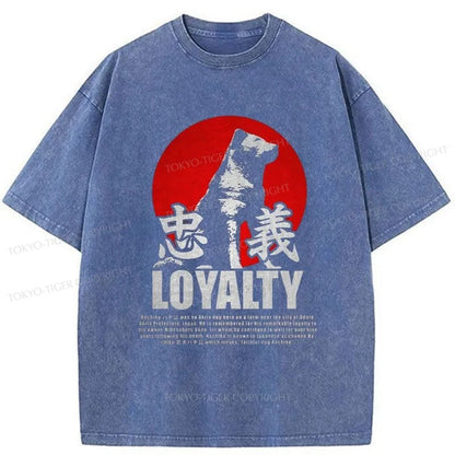 Tokyo-Tiger Hachiko Loyalty Dog Japanese Washed T-Shirt