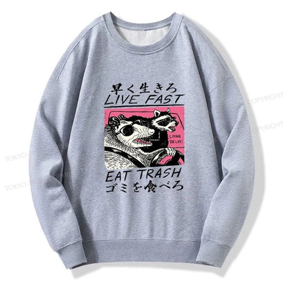 Tokyo-Tiger Live Fast Eat Trash Sweatshirt