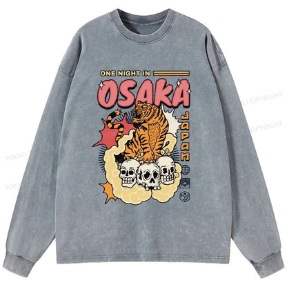 Tokyo-Tiger Osaka Tiger Washed Long Sleeve T-Shirt