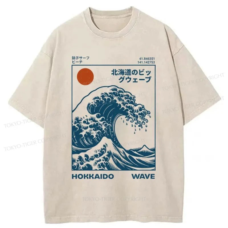 Tokyo-Tiger Hokkaido Wave Japan Washed T-Shirt