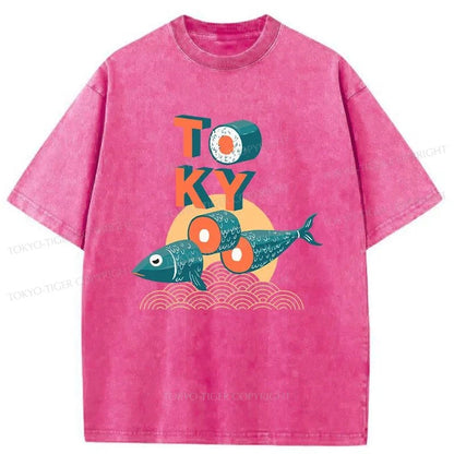 Tokyo-Tiger Japanese Tokyo Tuna Washed T-Shirt