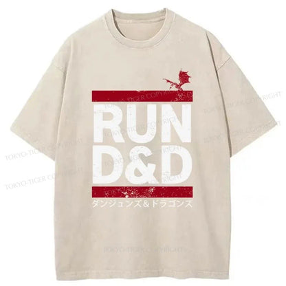 Tokyo-Tiger Run D&D Game Japanese Washed T-Shirt