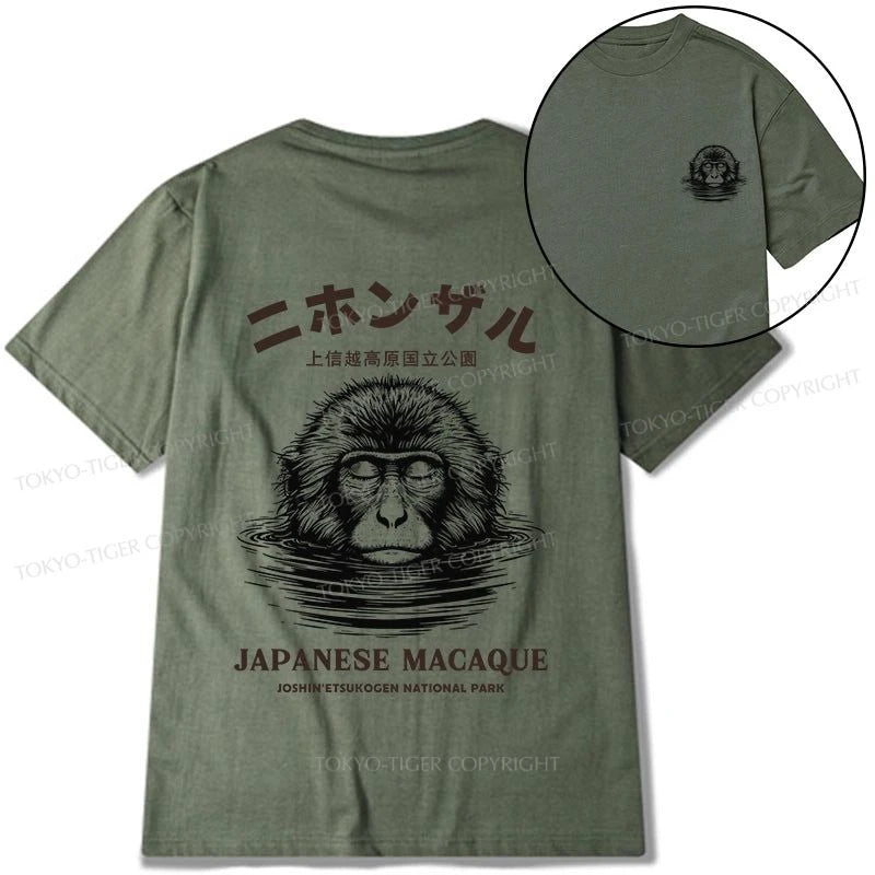 Tokyo-Tiger The Macaque Monkey In The Bath Japanese Front Back Classic T-Shirt