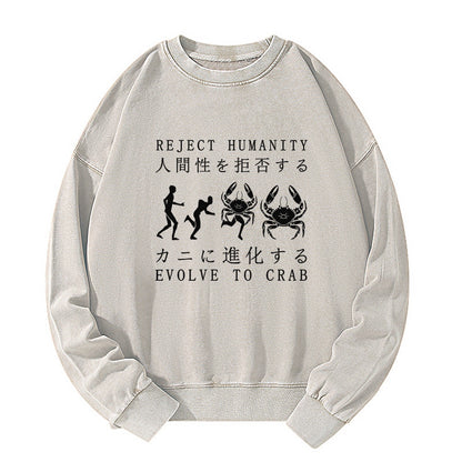 Tokyo-Tiger Reject Humanity Rvolve To Crab Washed Sweatshirt