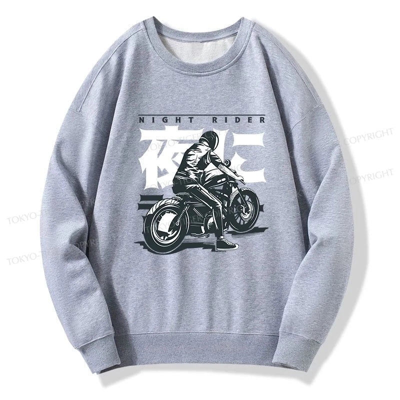 Tokyo-Tiger Motorcyclist Japanese Night Rider Sweatshirt