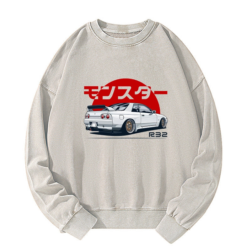 Tokyo-Tiger Monster. Skyline R32 GTR Washed Sweatshirt